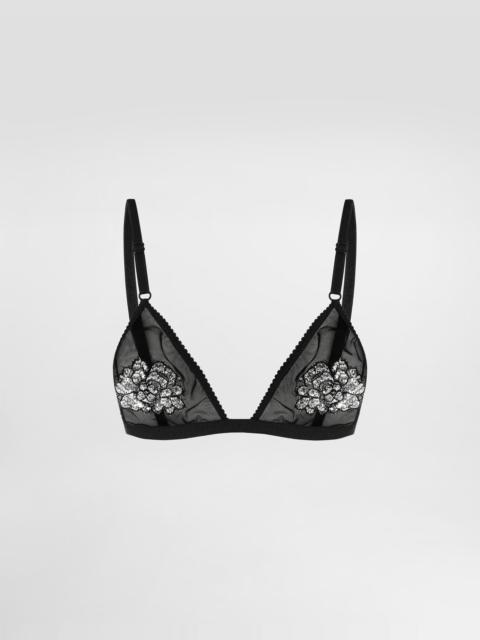 Tulle and lace bra