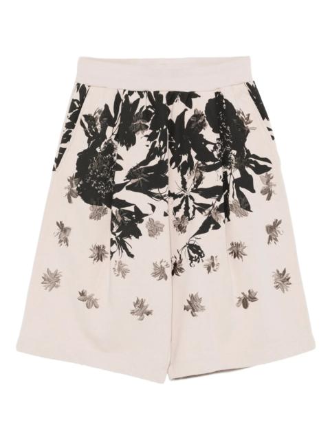 Dries Van Noten Floral-print Pleated Shorts