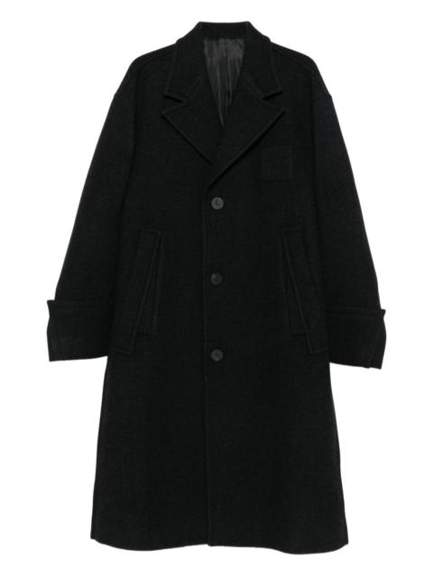 buttoned flap-pocket coat