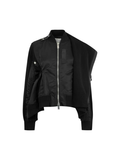 NYLON TWILL X KNIT BLOUSON