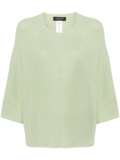 metallic half-length sleeves jumper