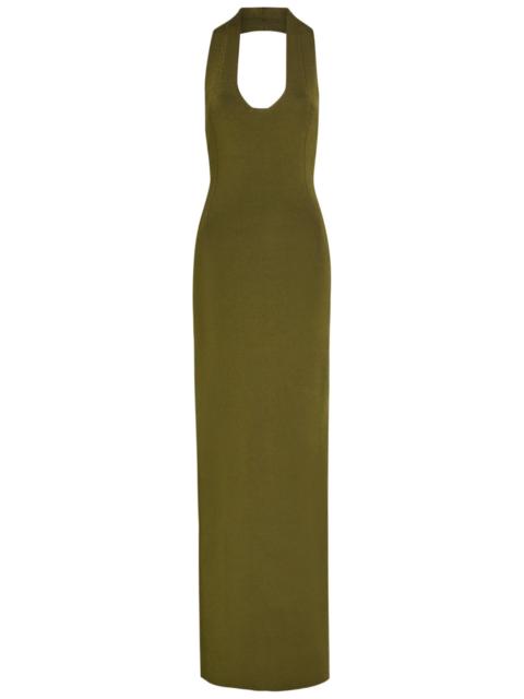 Khaite Mahi Halter-neck Stretch-knit Midi Dress