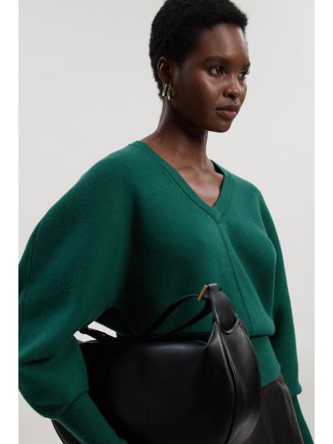 Compact Wool Look V Neck Batwing Knit Jumper