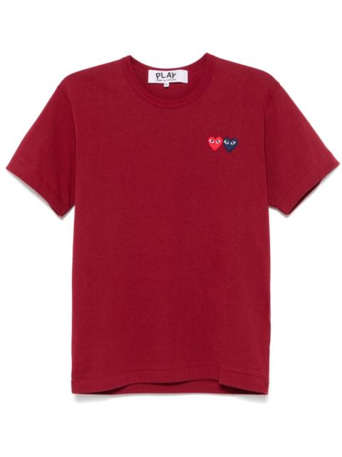 heart-patch cotton T-shirt