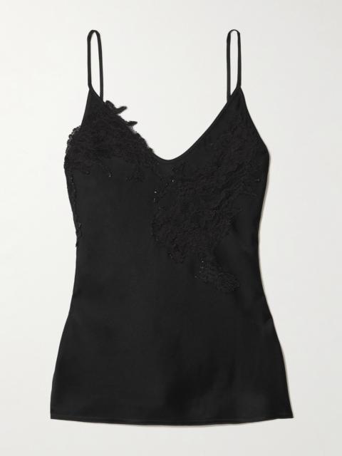 Lace-trimmed Satin-crepe Camisole