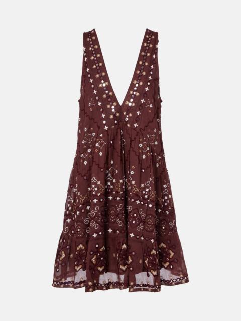 Embroidered cotton minidress