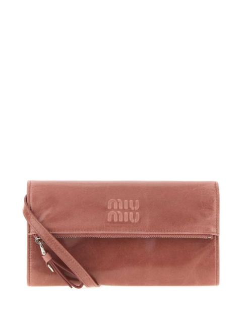 Miu Miu Velvet Leather Wallet — Pink