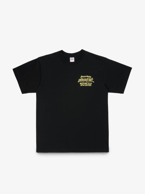 7.5OZ PRINTED LOOPWHEEL CREW NECK T-SHIRT - BLACK