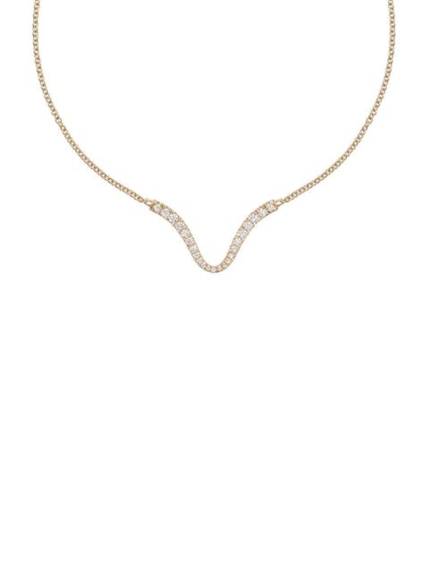 Diamond Clara Curved Pendant Necklace