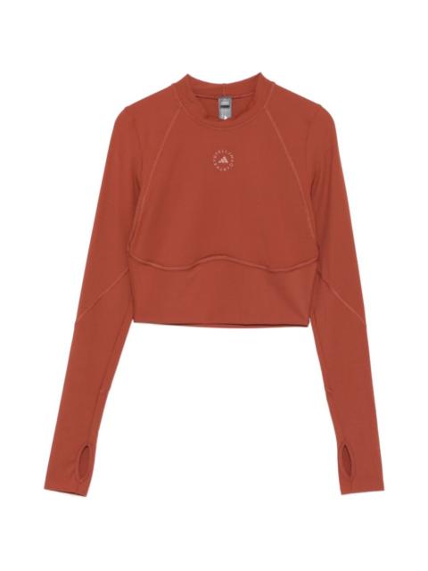 crew-neck long-sleeve top