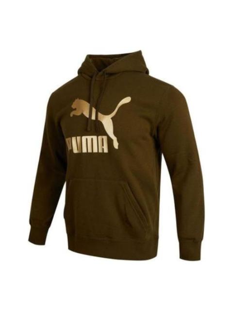 PUMA Classics Metallic Regular Fit Hoodie 'Brown' 537678-62