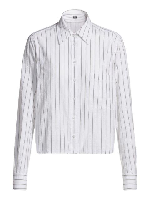 REGULAR-FIT BLOUSE IN A STRIPED COTTON BLEND