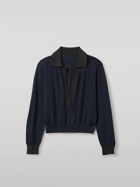 Dee Navy & Grey Superfine Cashmere Shirt