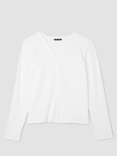 Cross Hatch Stretch Jersey Button-Front Top