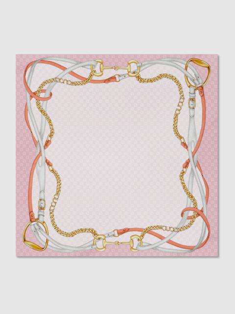 Printed GG silk jacquard carré