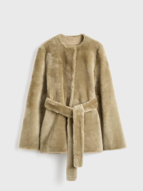 Plush shearling jacket rye
