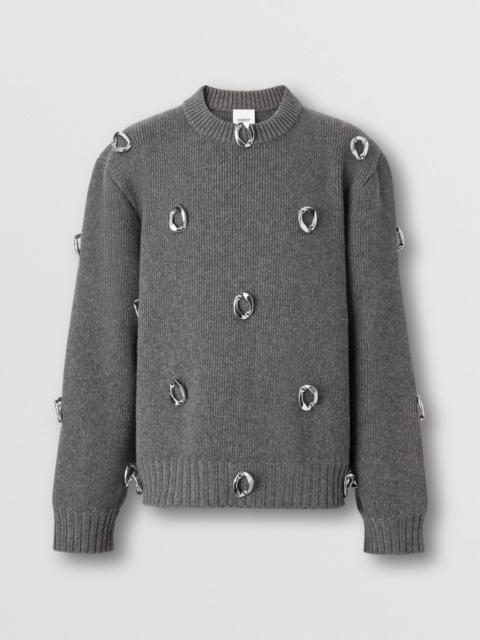 Chain-link Detail Cashmere Wool Sweater