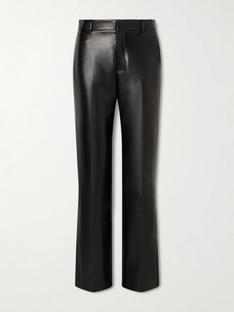 Leather Straight-leg Pants