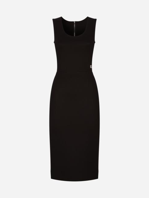 Sleeveless Milano rib midi dress