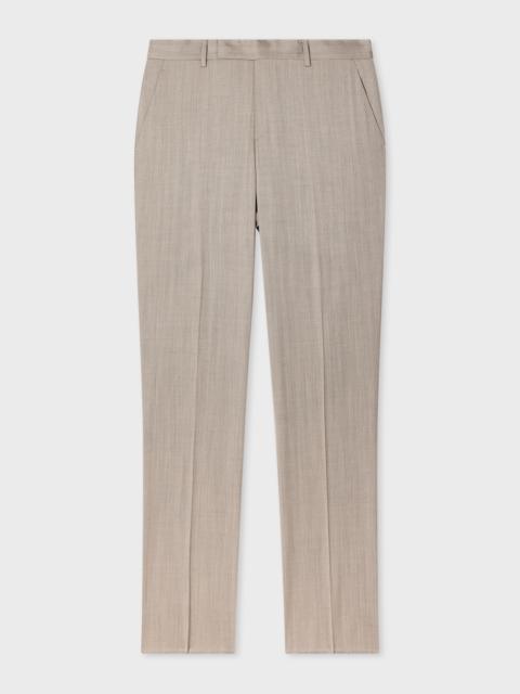 Grey Iridescent Herringbone Wool Trousers
