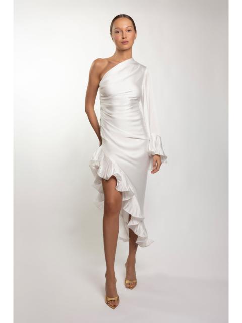 DREAM SATIN ONE SHOULDER MIDI DRESS