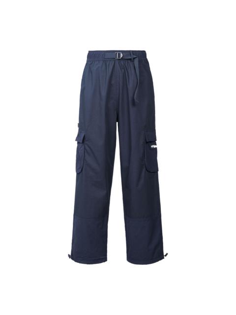 Men's adidas originals Solid Color Big Pocket Straight Sports Pants/Trousers/Joggers Navy Blue H0910