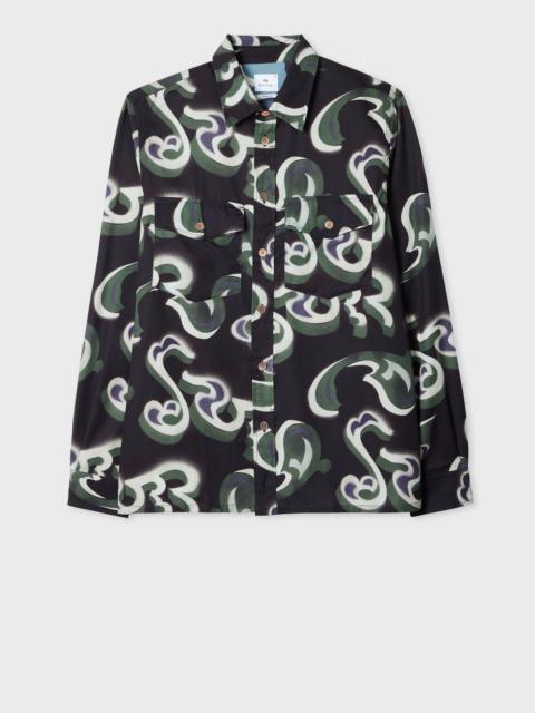 Black 'Waltzer' Lyocell-Cotton Long Sleeve Shirt