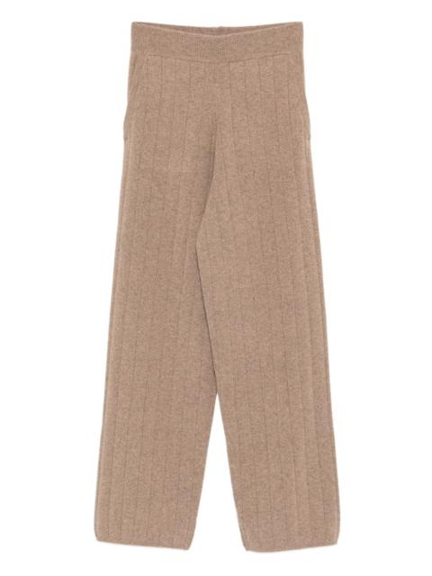 ribbed cashmere straight-leg trousers