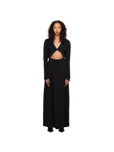Black Envelope Flume Maxi Dress