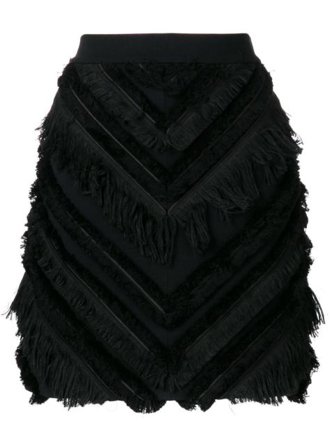 fringed mini skirt