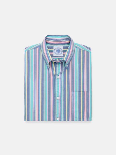 BLUE & PURPLE STRIPE SHORT SLEEVE SPORT SHIRT - CLASSIC FIT