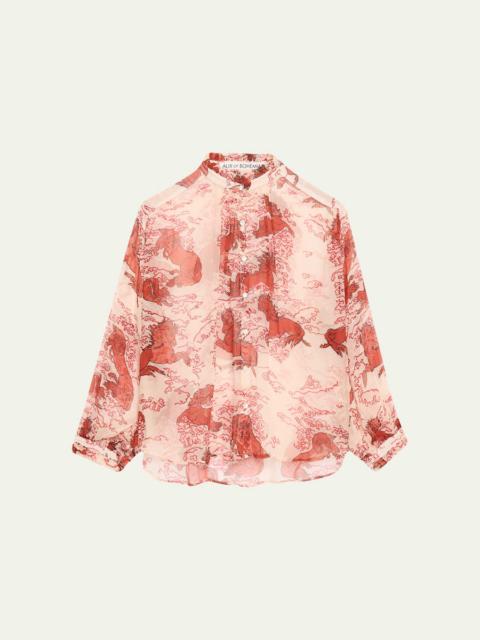 Poet Rouge Pegasus Long-Sleeve Blouse