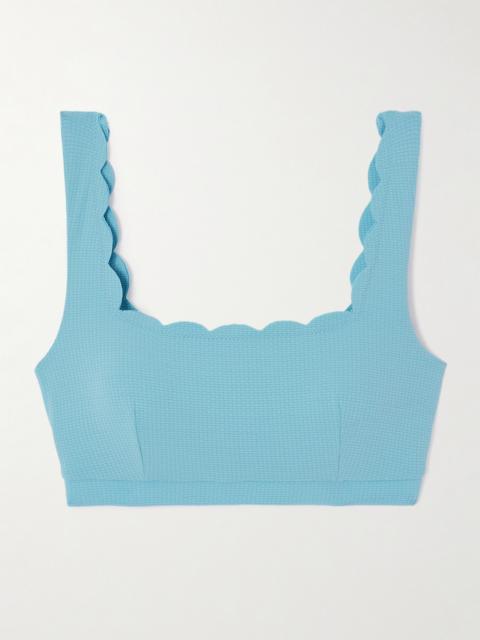 Palm Springs Scalloped Seersucker Bikini Top