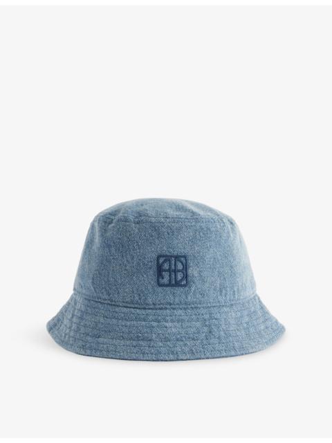 Nicks Monogram-Embroidery Denim Bucket Hat