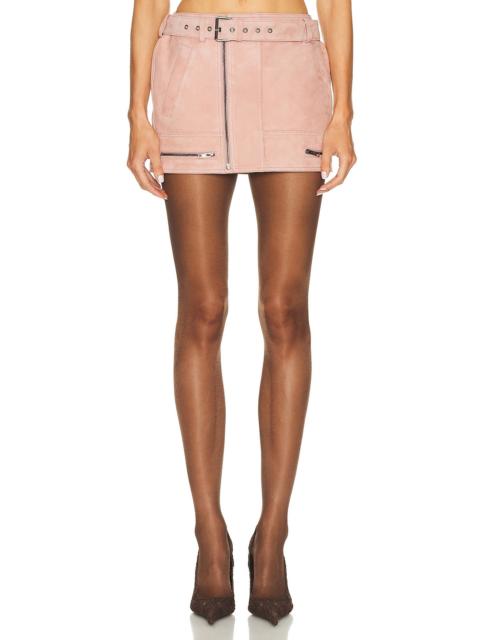 Biker Suede Mini Skirt
