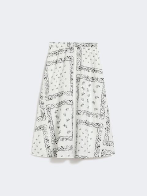 Cotton-poplin midi skirt - WHITE