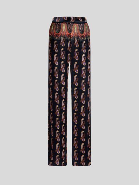 PAISLEY VELVET PALAZZO TROUSERS