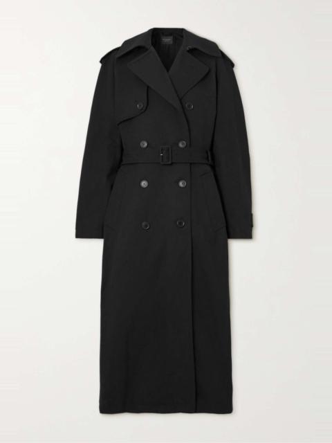 Hourglass oversized double-breasted wool and cotton-blend trench coat