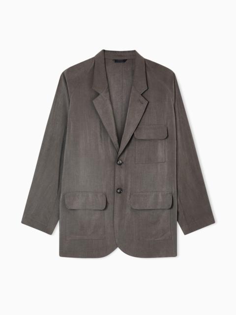 WASHED SILK SINGLE-BREASTED JACKET