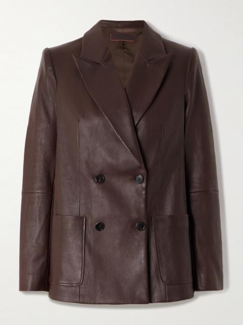 Jones Double-breasted Leather Blazer