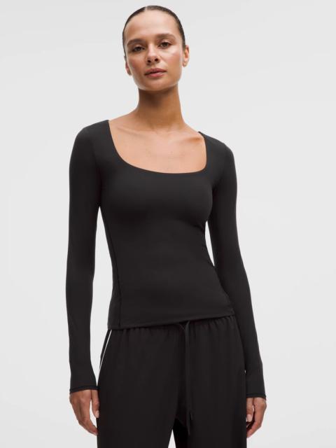 Wundermost Ultra-Soft Nulu Square-Neck Long-Sleeve Shirt