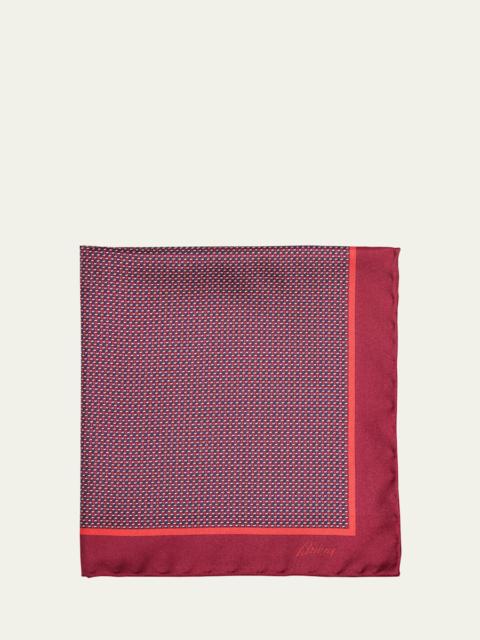 Men's Geometric Zig-Zag Silk Pocket Square