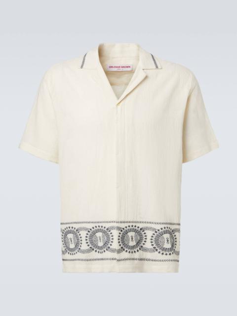 Maitan printed cotton bowling shirt