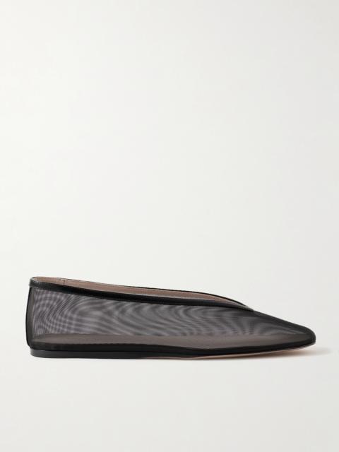 Luna Leather-trimmed Mesh Ballet Flats
