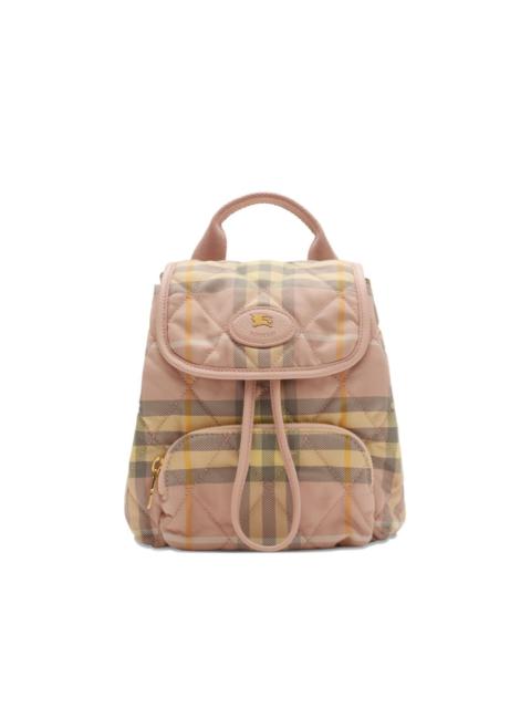 Horseshoe quilted check backpack mini bag
