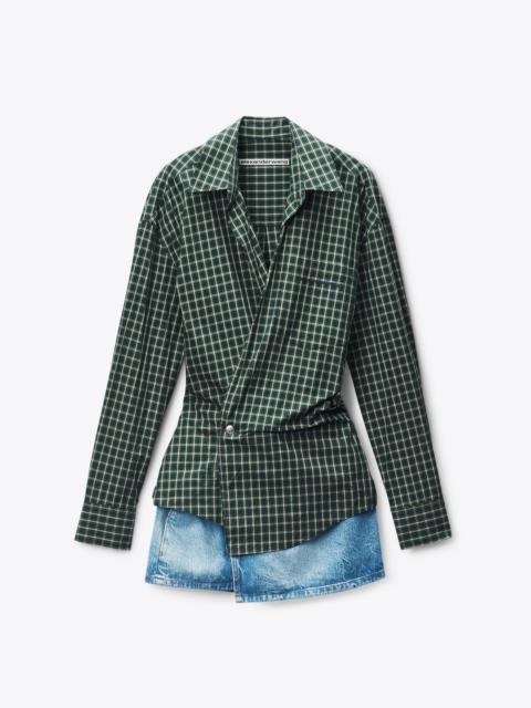 Pre-styled Wrap Mini Dress in Cotton