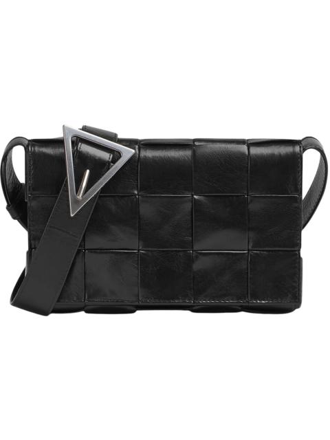 Bottega Veneta Cassette Intreccio Crossbody Bag Small Black