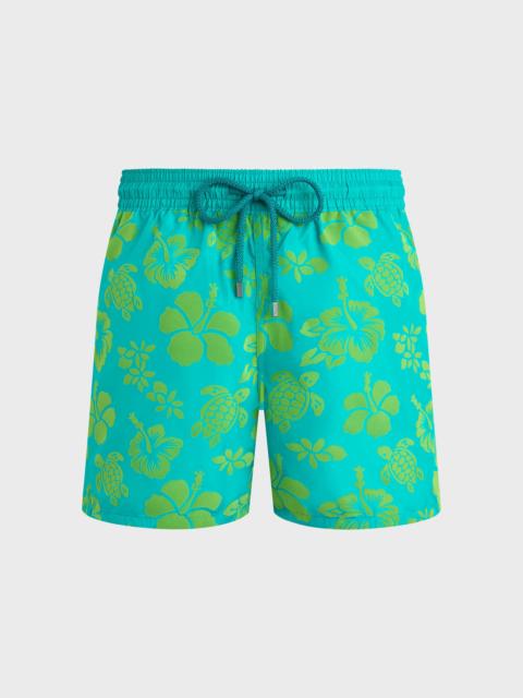 Men Ultra-light and packable Flocked Swim Shorts Tropical Turtle