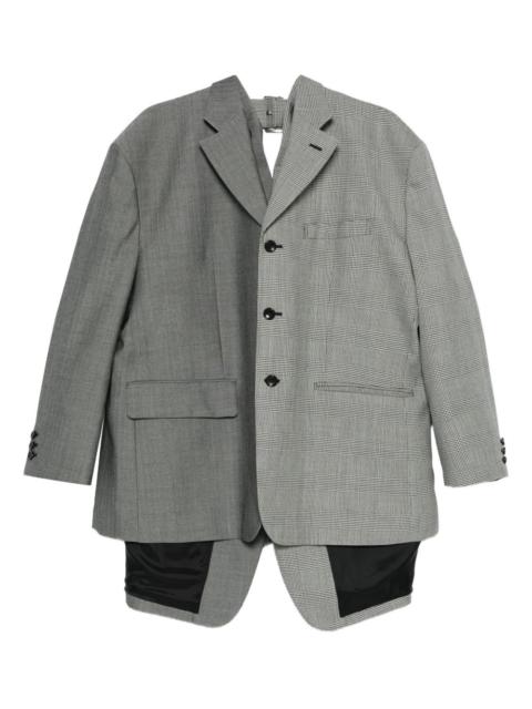 plaid-pattern blazer