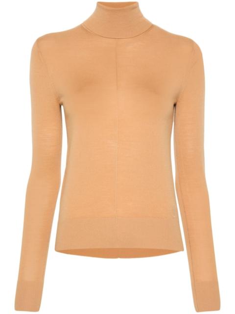 logo-embroidered wool jumper